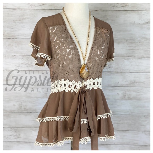 A'reve Woodland Cottage Chiffon Cardi Top - Picture 7 of 10